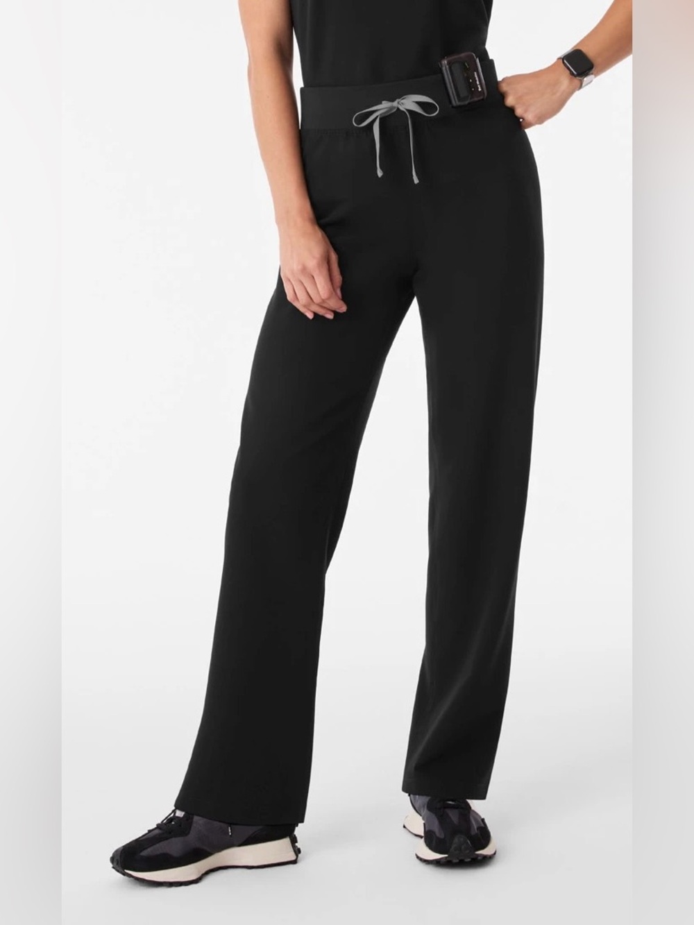 Bundle of 3 FIGS Technical Collection Straight-Leg Scrub Pants w-Gray Drawstring